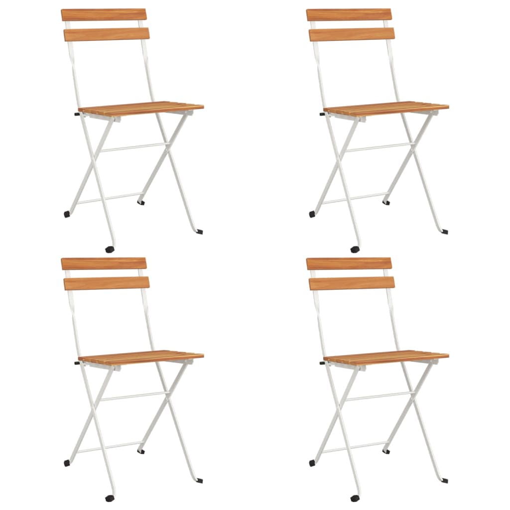 Chaises bistro 6 pcs pliables en bois d'acacia massif et acier