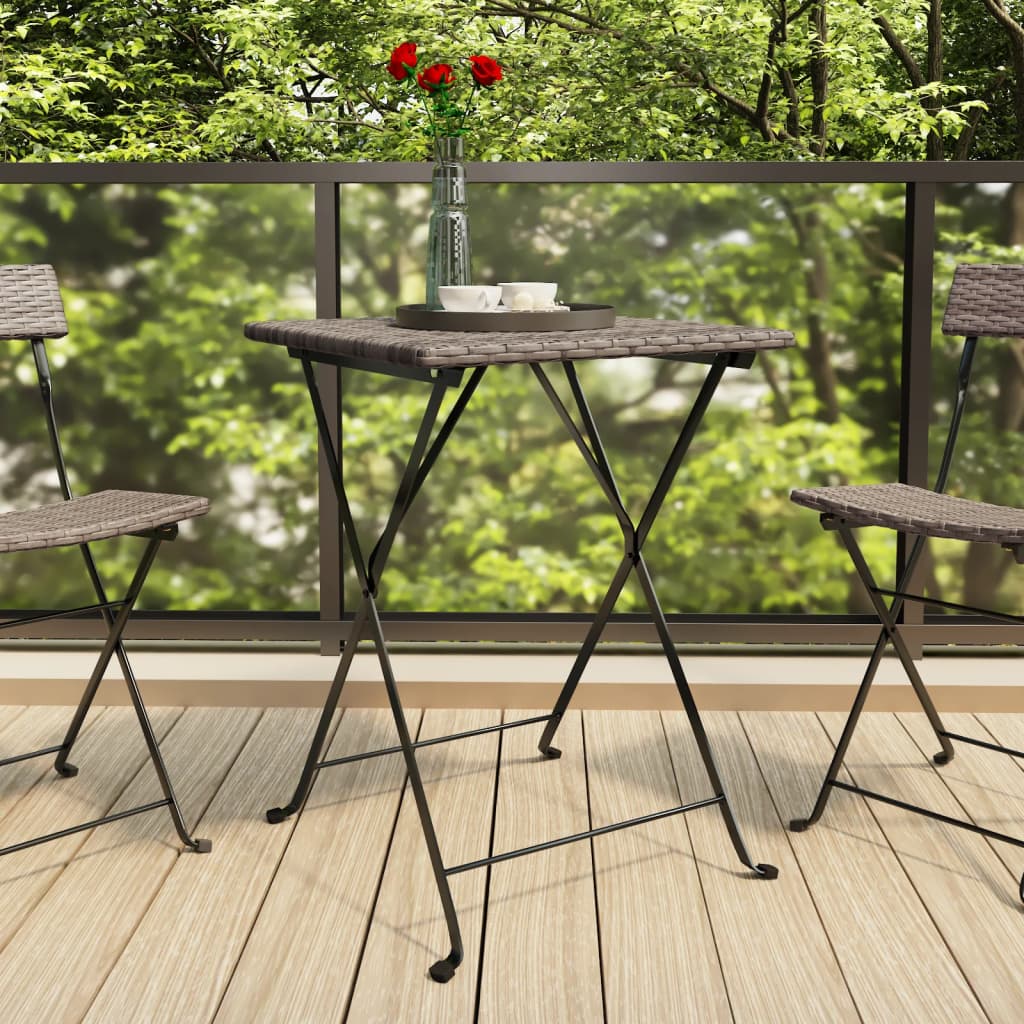 Table bistro pliante 55x54x71 cm poly rotin