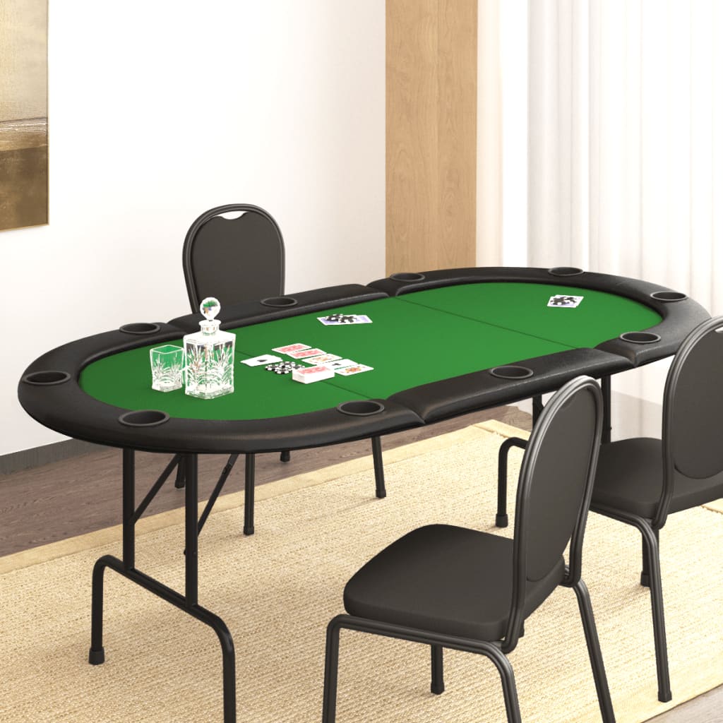 Pokertafel voor 10 spelers inklapbaar 206x106x75 cm