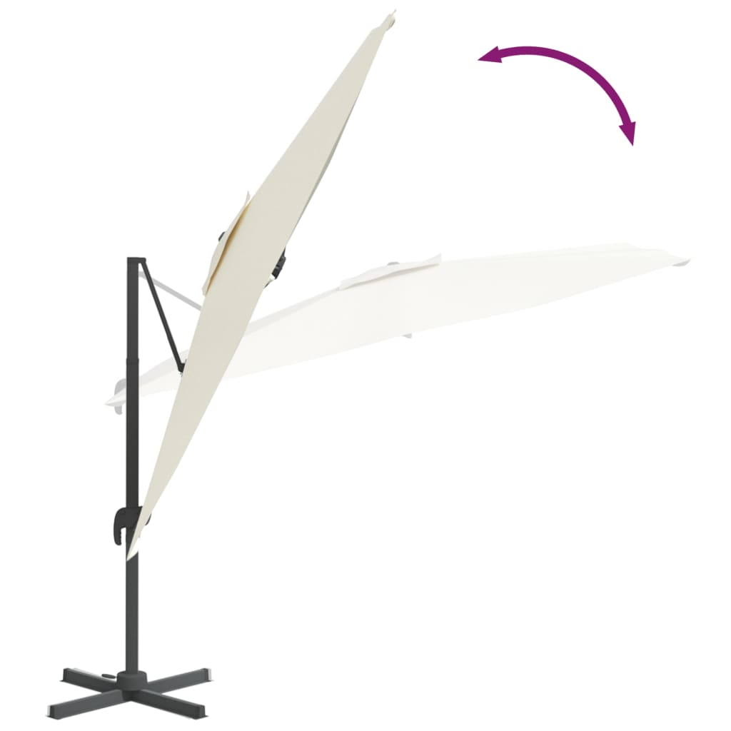 Zweefparasol met LED-verlichting 400x300 cm terracottakleurig