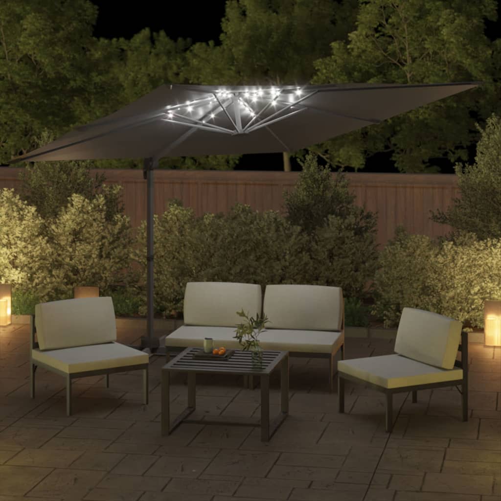 Zweefparasol met LED-verlichting 400x300 cm terracottakleurig