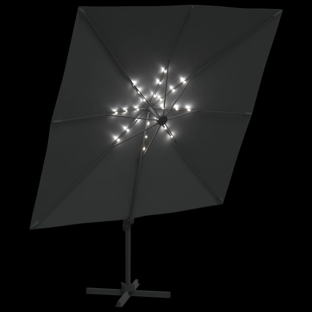 Zweefparasol met LED-verlichting 400x300 cm terracottakleurig