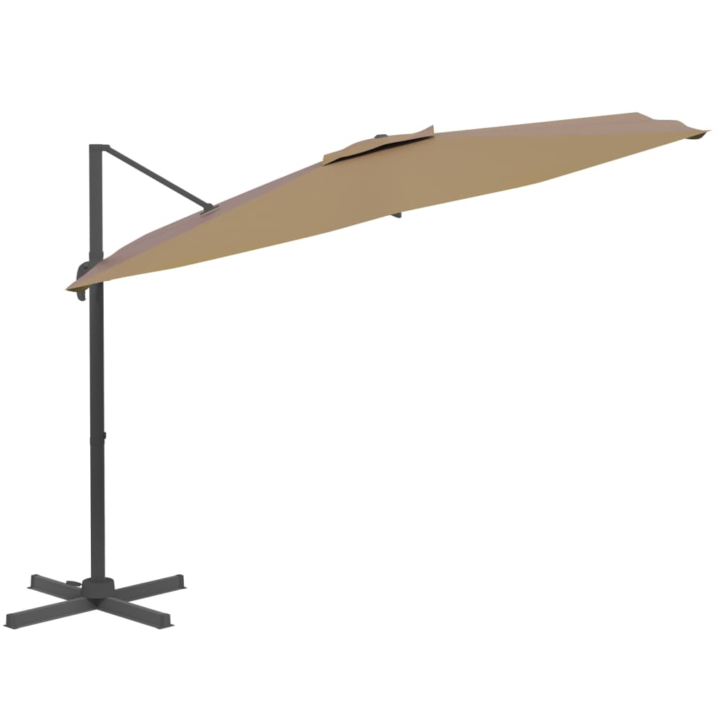 Zweefparasol met LED-verlichting 400x300 cm terracottakleurig