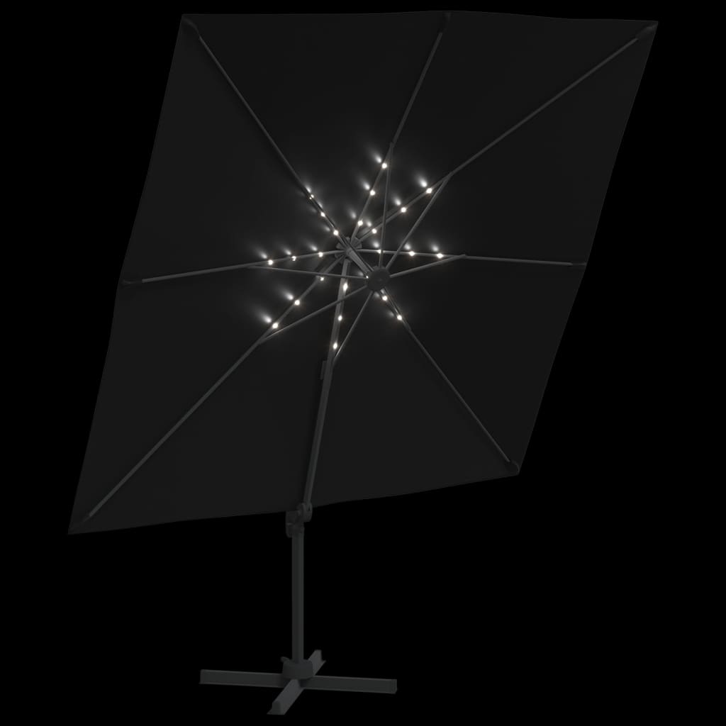 Zweefparasol met LED-verlichting 400x300 cm terracottakleurig