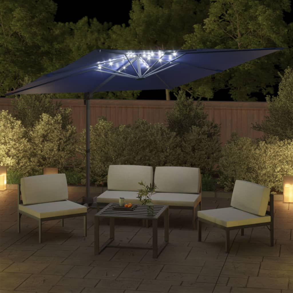 Zweefparasol met LED-verlichting 400x300 cm terracottakleurig