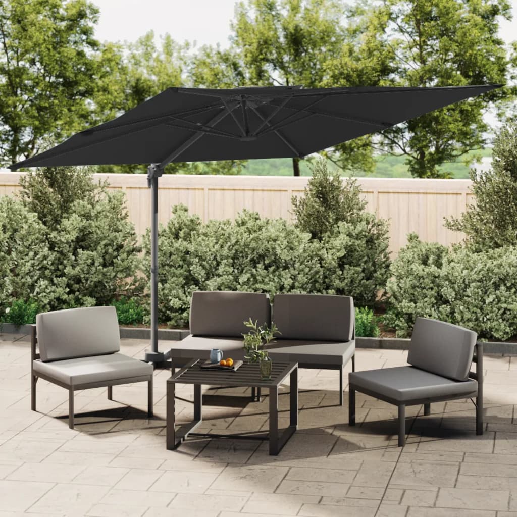 Zweefparasol met dubbel dak 300x300 cm antracietkleurig