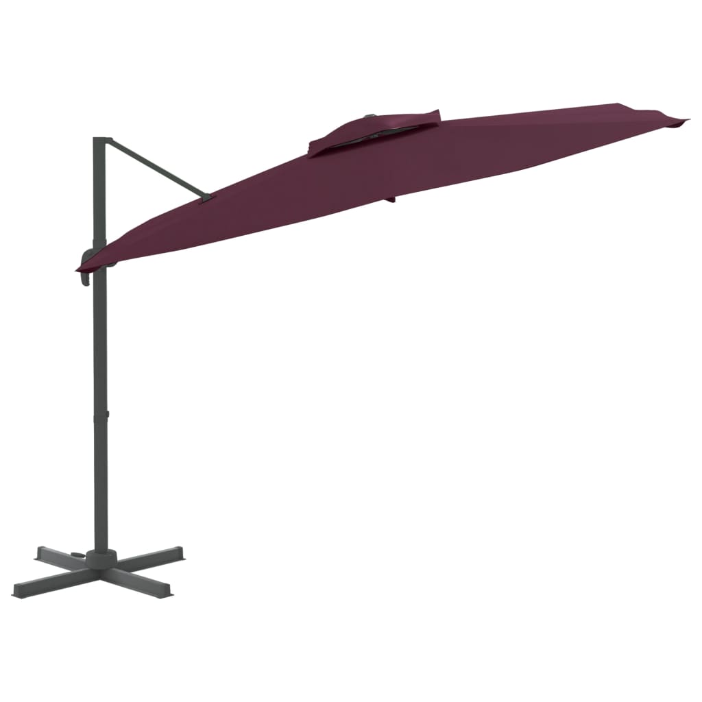 Zweefparasol met dubbel dak 300x300 cm zandwit