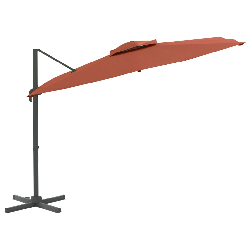 Zweefparasol met dubbel dak 300x300 cm zandwit