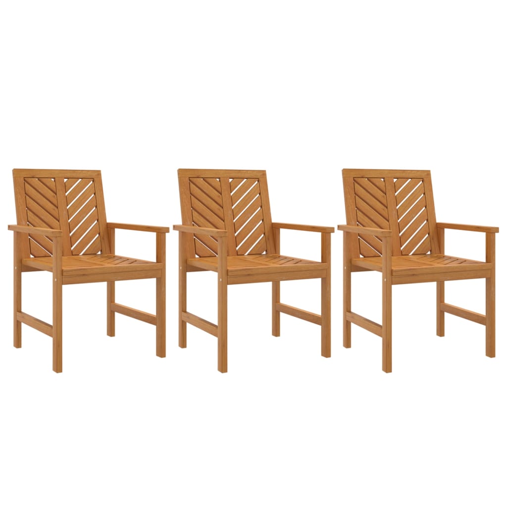 Chaises de jardin 3 pcs en bois d'acacia massif