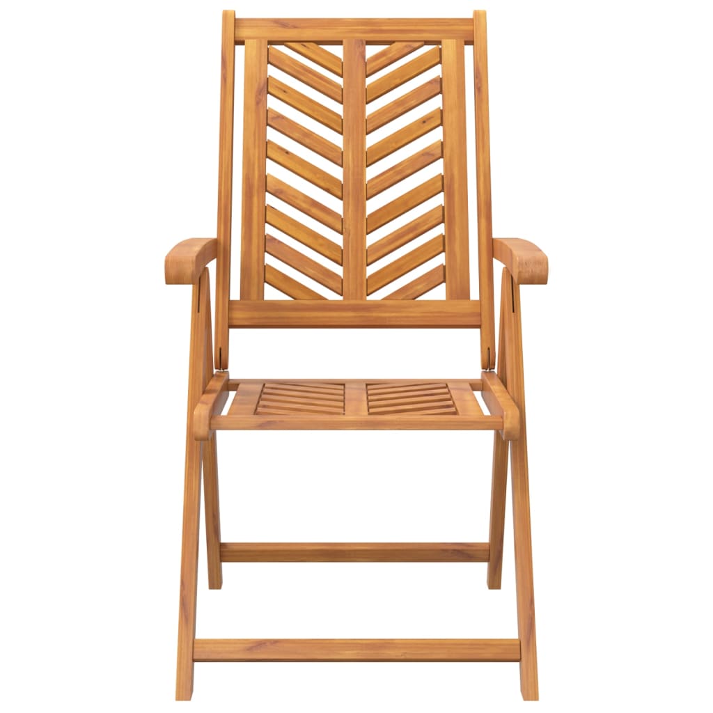 Chaises de jardin 3 pcs réglables en bois d'acacia massif