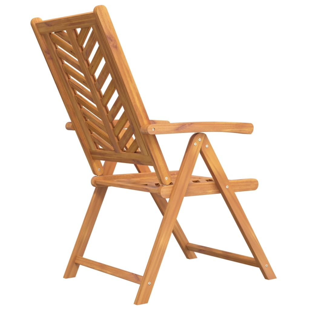 Chaises de jardin 3 pcs réglables en bois d'acacia massif