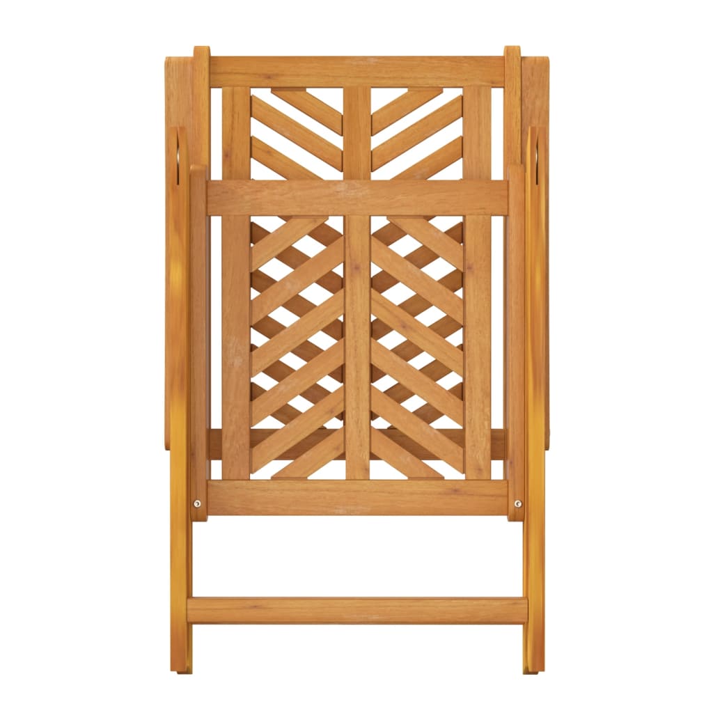 Chaises de jardin 3 pcs réglables en bois d'acacia massif