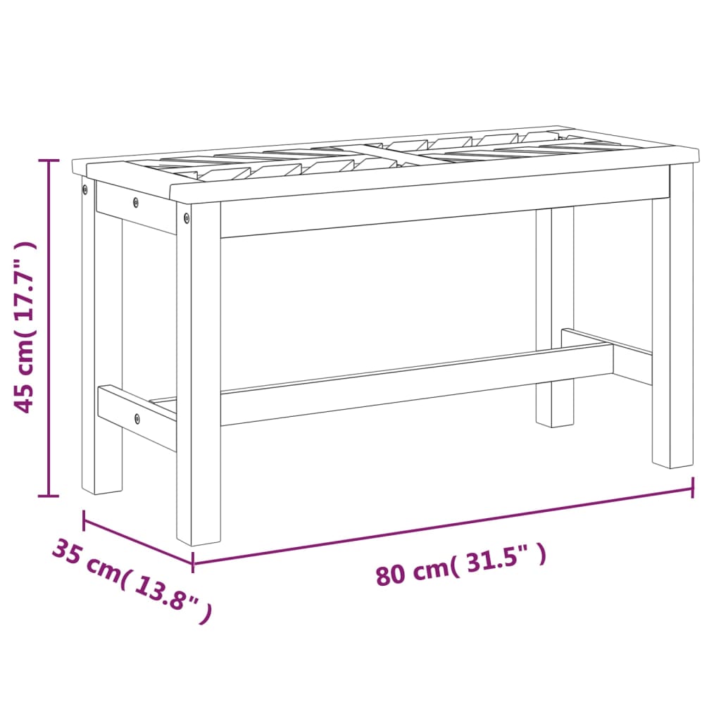 Tuinbank 80 cm massief acaciahout