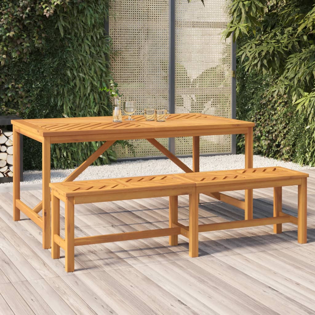 Table de jardin 90x90x74 cm en bois d'acacia massif