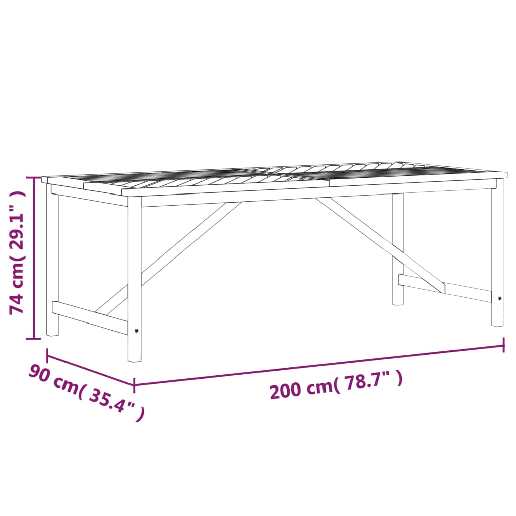 Tuintafel 90x90x74 cm massief acaciahout