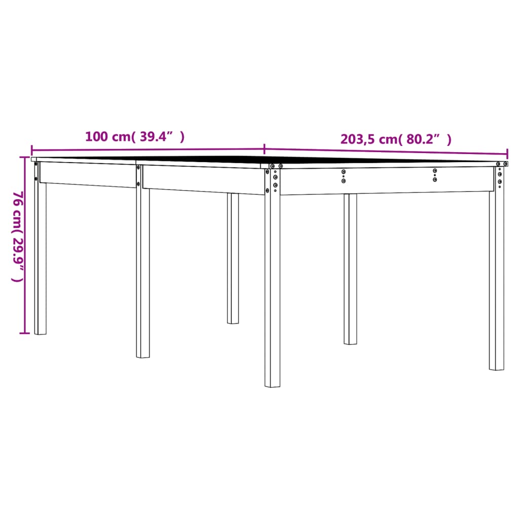 Tuintafel 82,5x82,5x76 cm massief