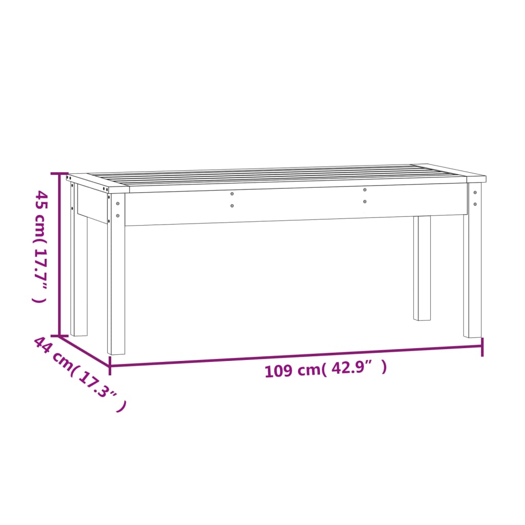 Tuinbank 2-zits 159,5x44x45 cm massief