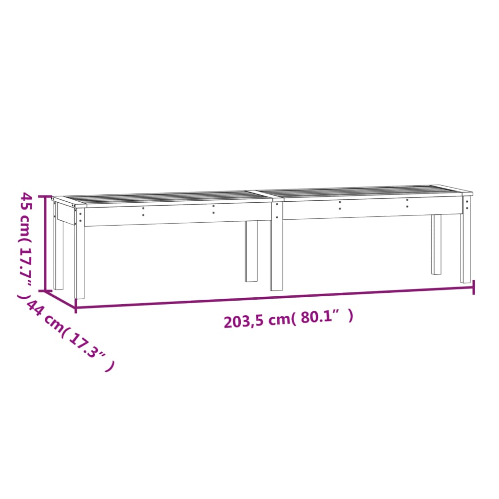 Tuinbank 2-zits 159,5x44x45 cm massief