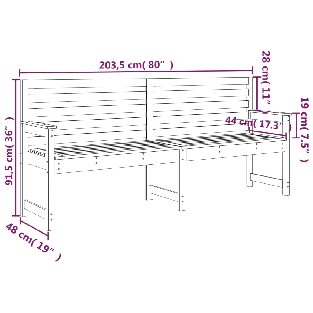 Tuinbank 109x48x91,5 cm massief