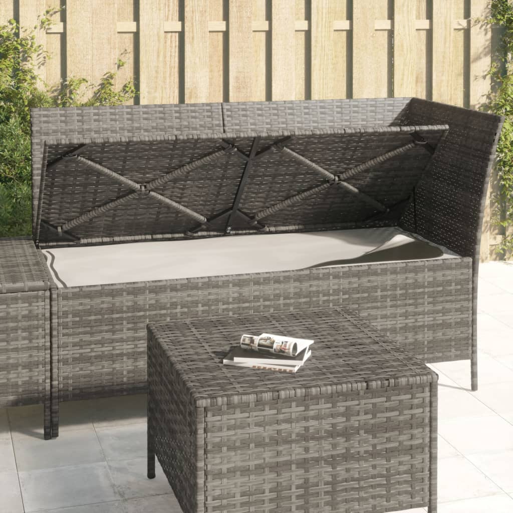 3-delige Loungeset met kussens poly rattan