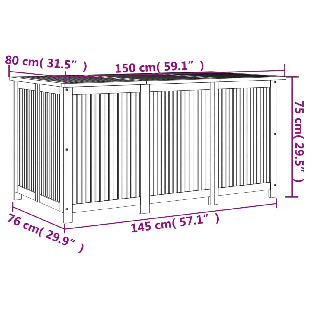 Tuinbox 150x80x75 cm massief acaciahout