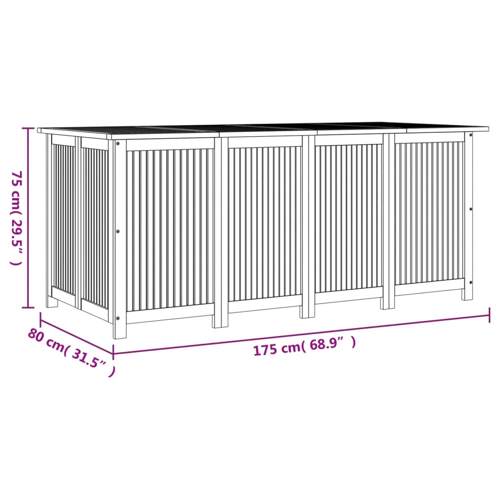 Tuinbox 75x75x58 cm massief acaciahout