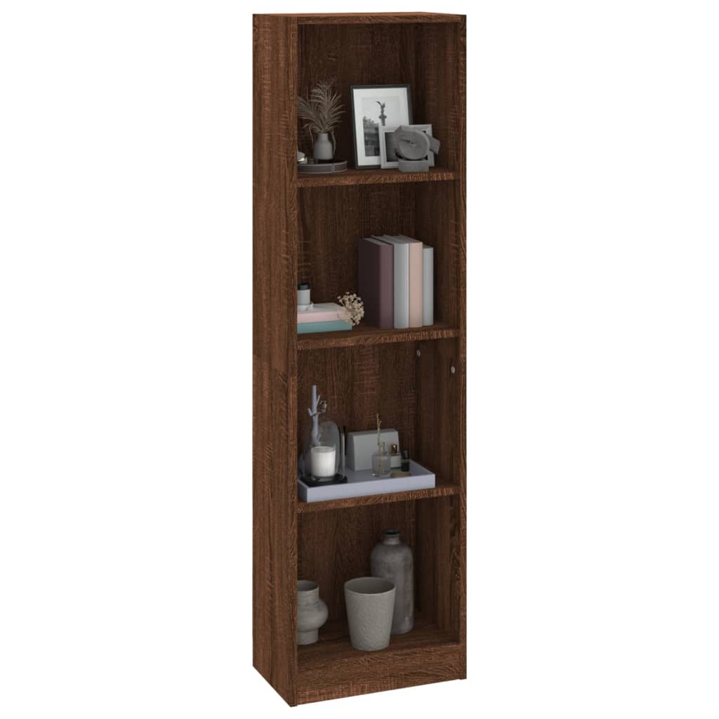 Boekenkast 60x24x175 cm bewerkt hout eikenkleurig