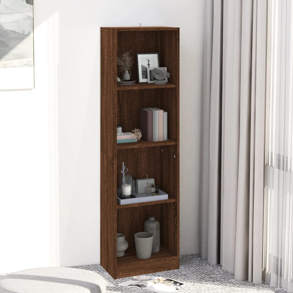 Boekenkast met 4 schappen 80x24x142 cm hout