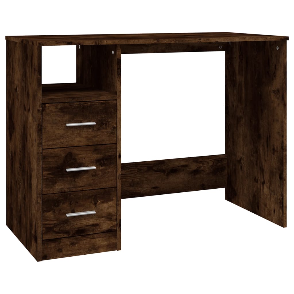 Bureau met lades 102x50x76 cm bewerkt hout bruin eikenkleur