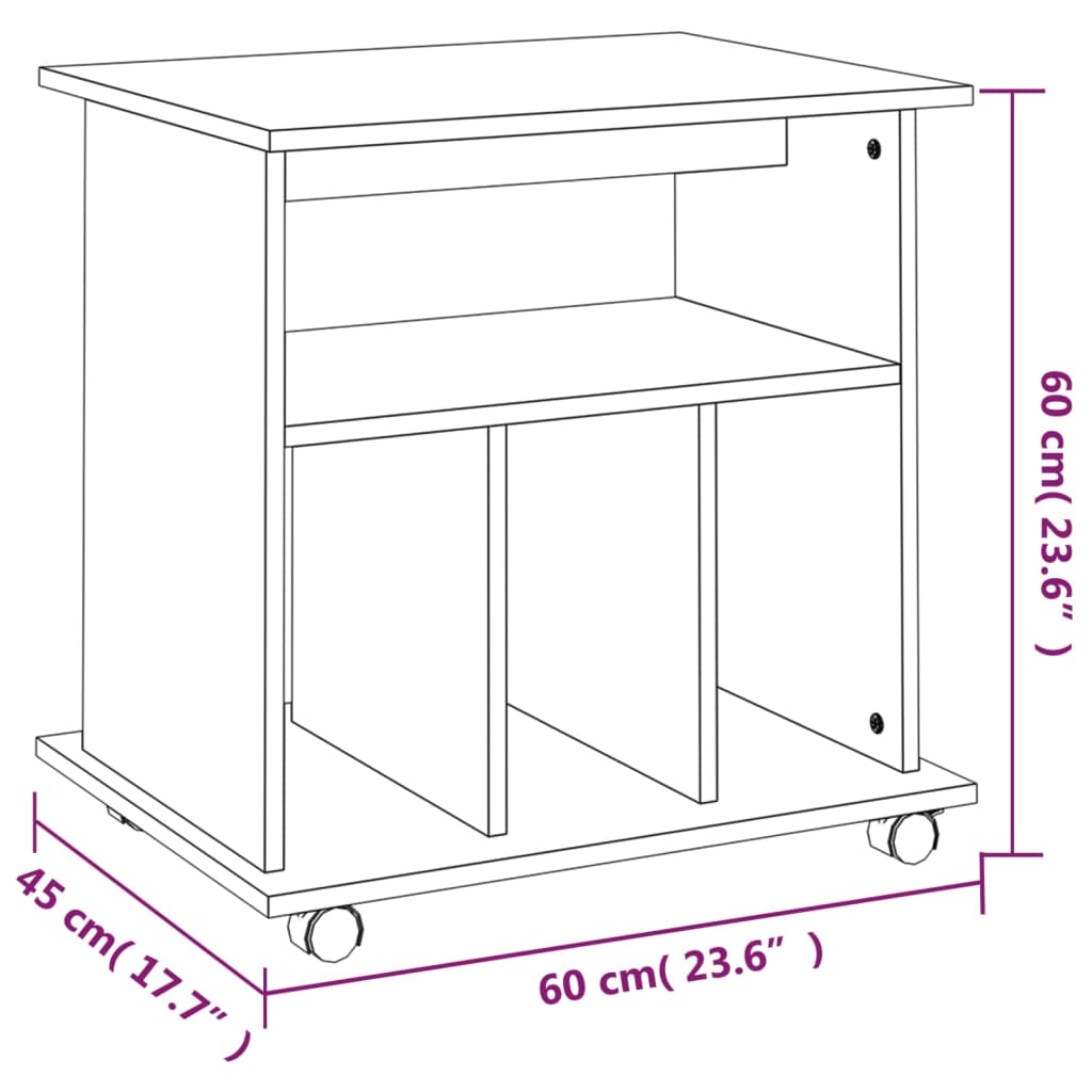 Armoire mobile 60x45x60 cm bois fini