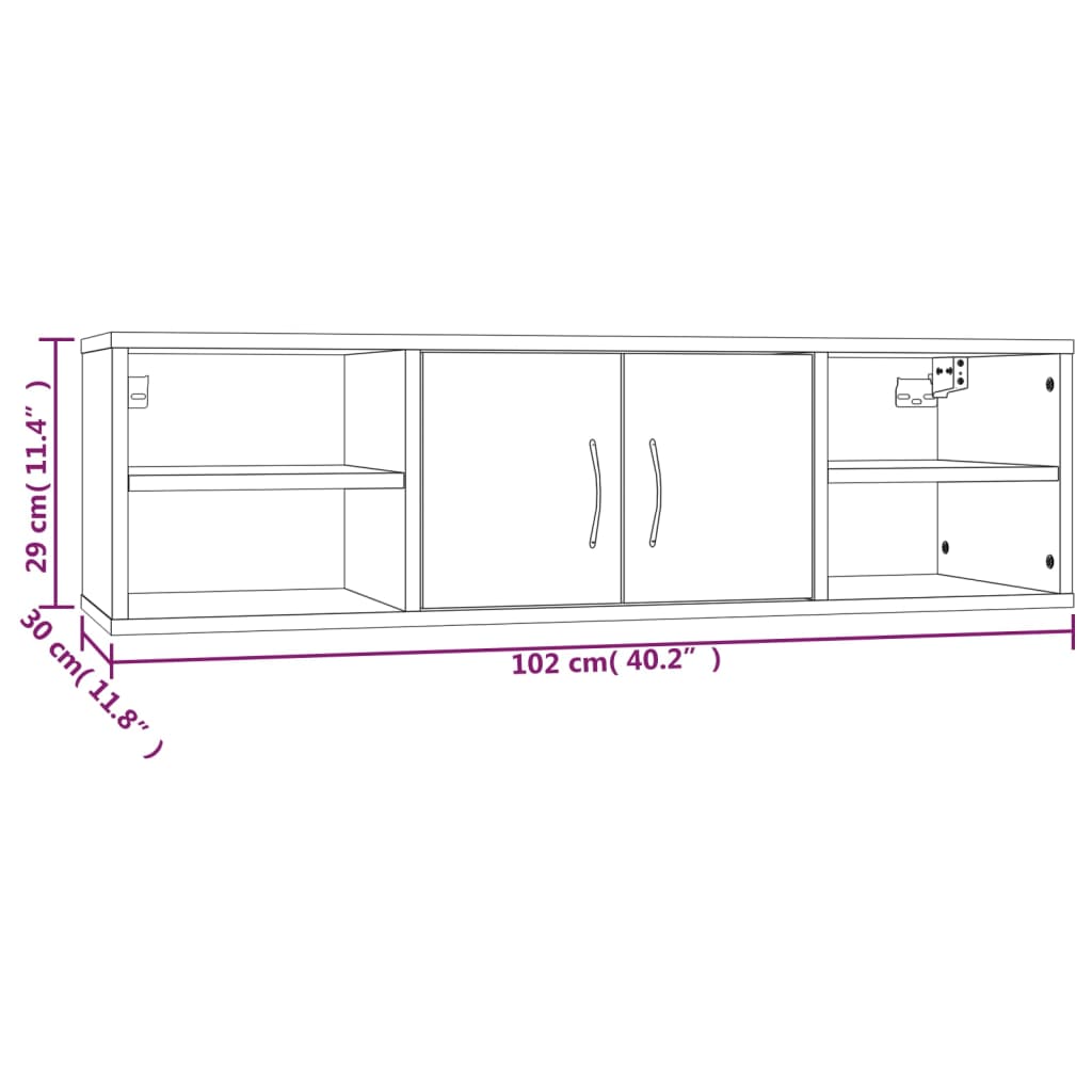 Etagère murale 102x30x29 cm en bois travaillé