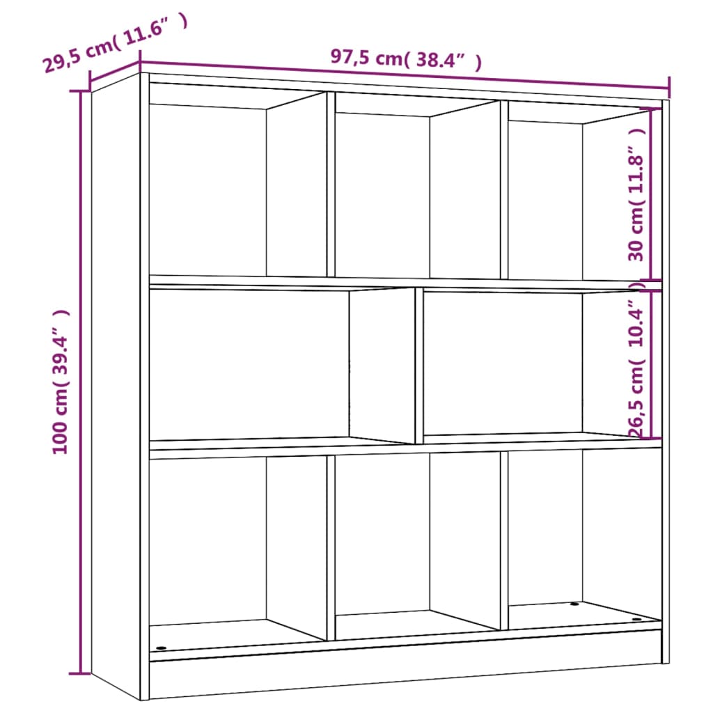 Boekenkast 97,5x29,5x100 cm bewerkt hout