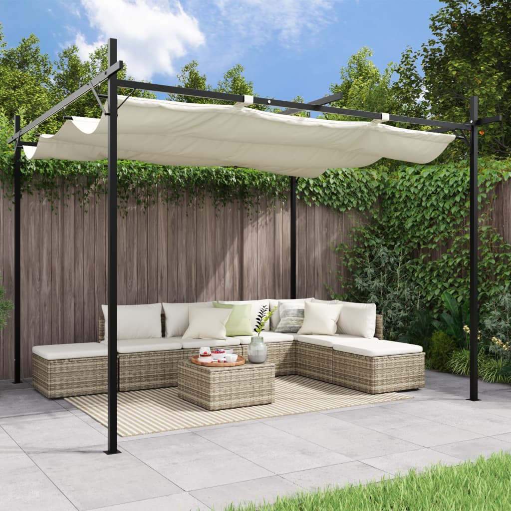 Pergola met uitschuifbaar dak 295x292x230 antracietkleurig