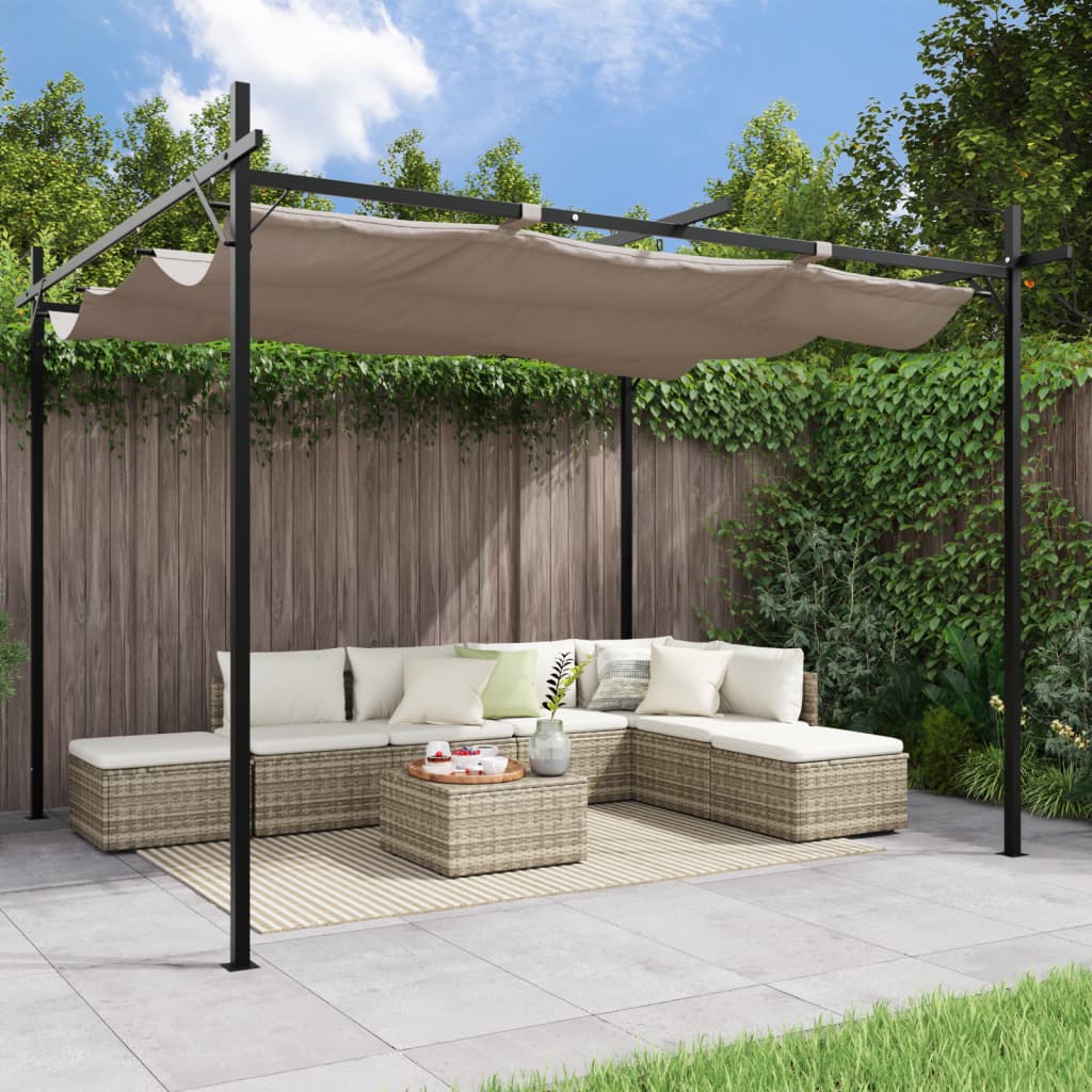 Pergola met uitschuifbaar dak 295x292x230 antracietkleurig