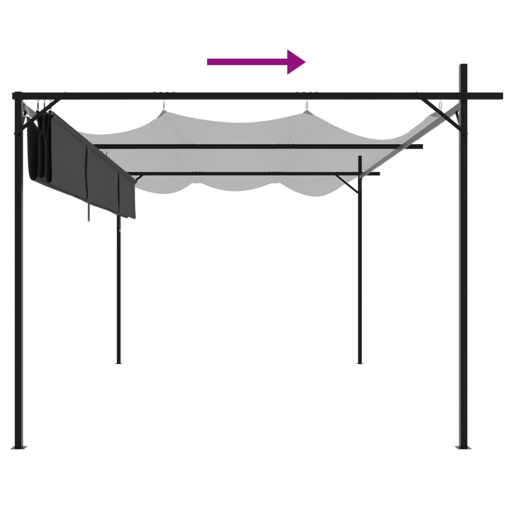 Pergola à toit rétractable 589x292x230