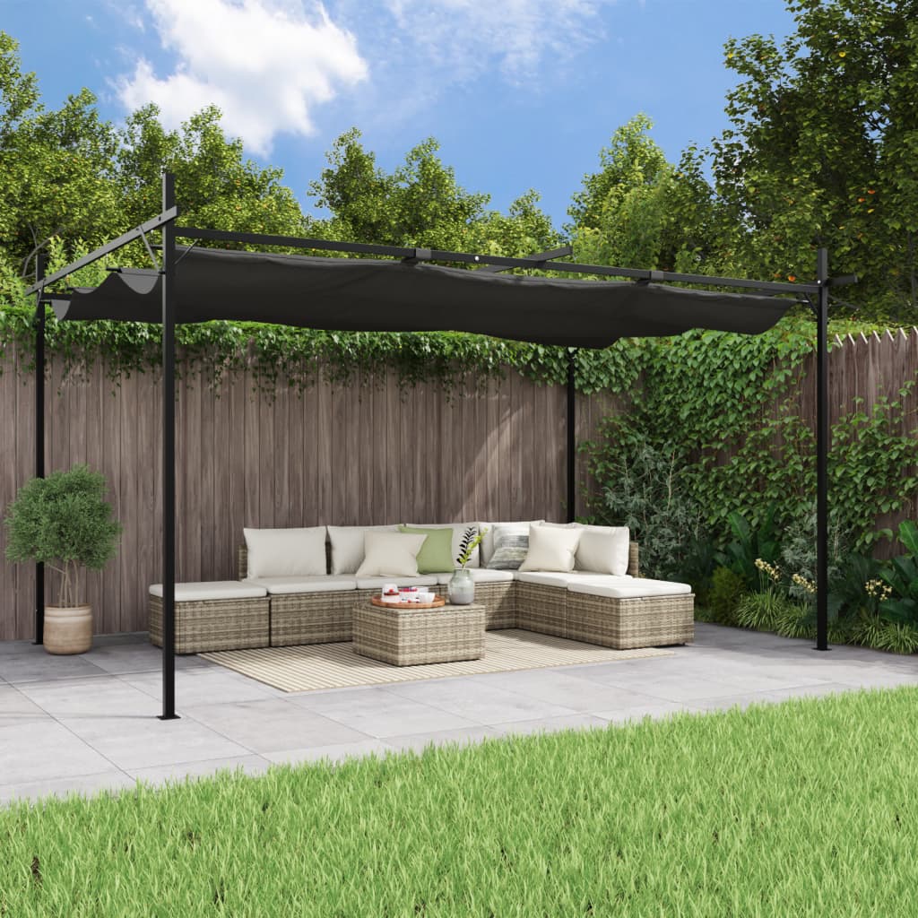 Pergola met uitschuifbaar dak 295x292x230 antracietkleurig