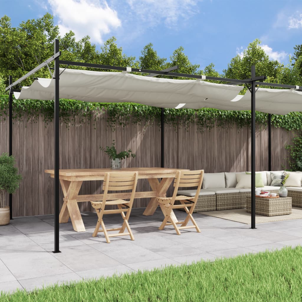 Pergola met uitschuifbaar dak 295x292x230 antracietkleurig