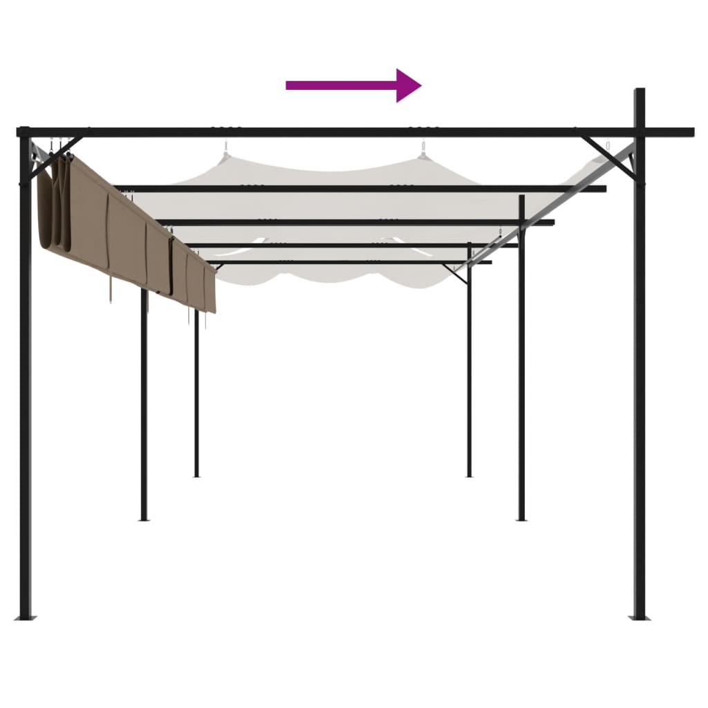 Pergola à toit rétractable 589x292x230