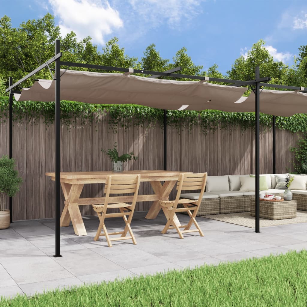 Pergola met uitschuifbaar dak 295x292x230 antracietkleurig