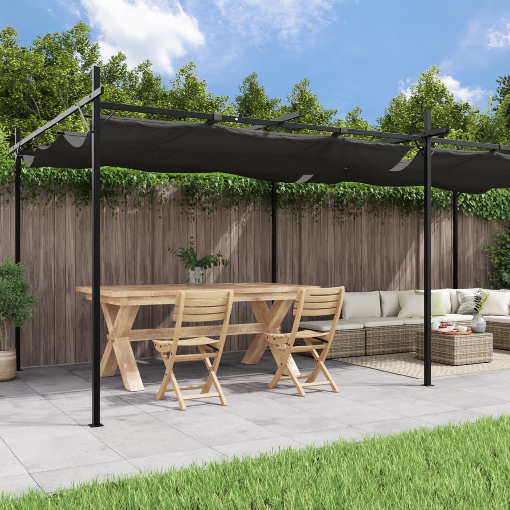 Pergola met uitschuifbaar dak 295x292x230 antracietkleurig