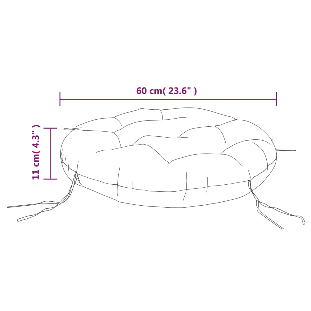 Zitkussen rond Ø 100x11 cm oxford stof crèmekleurig