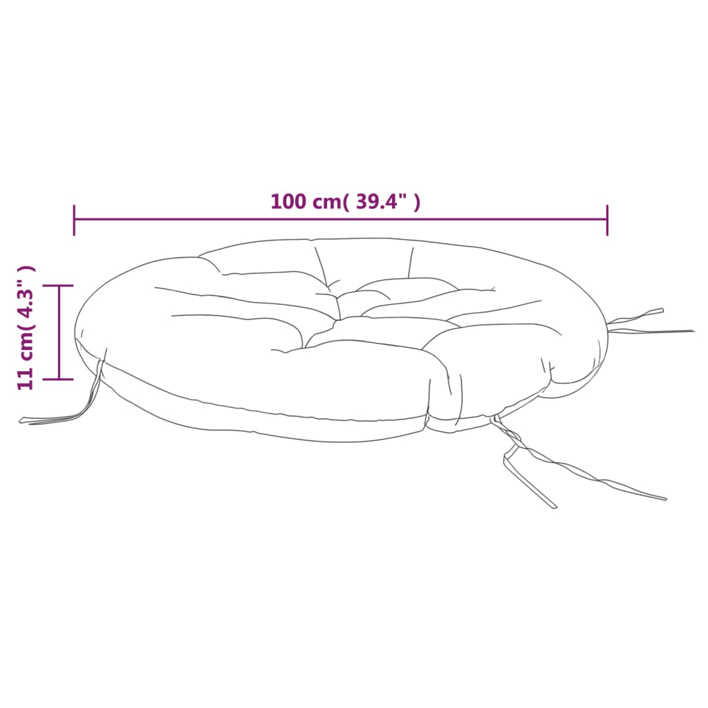 Zitkussen rond Ø 100x11 cm oxford stof crèmekleurig