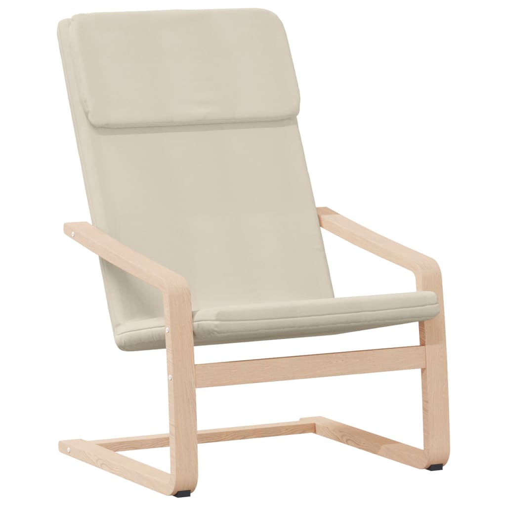 Fauteuil de relaxation avec repose-pieds en tissu couleur crème