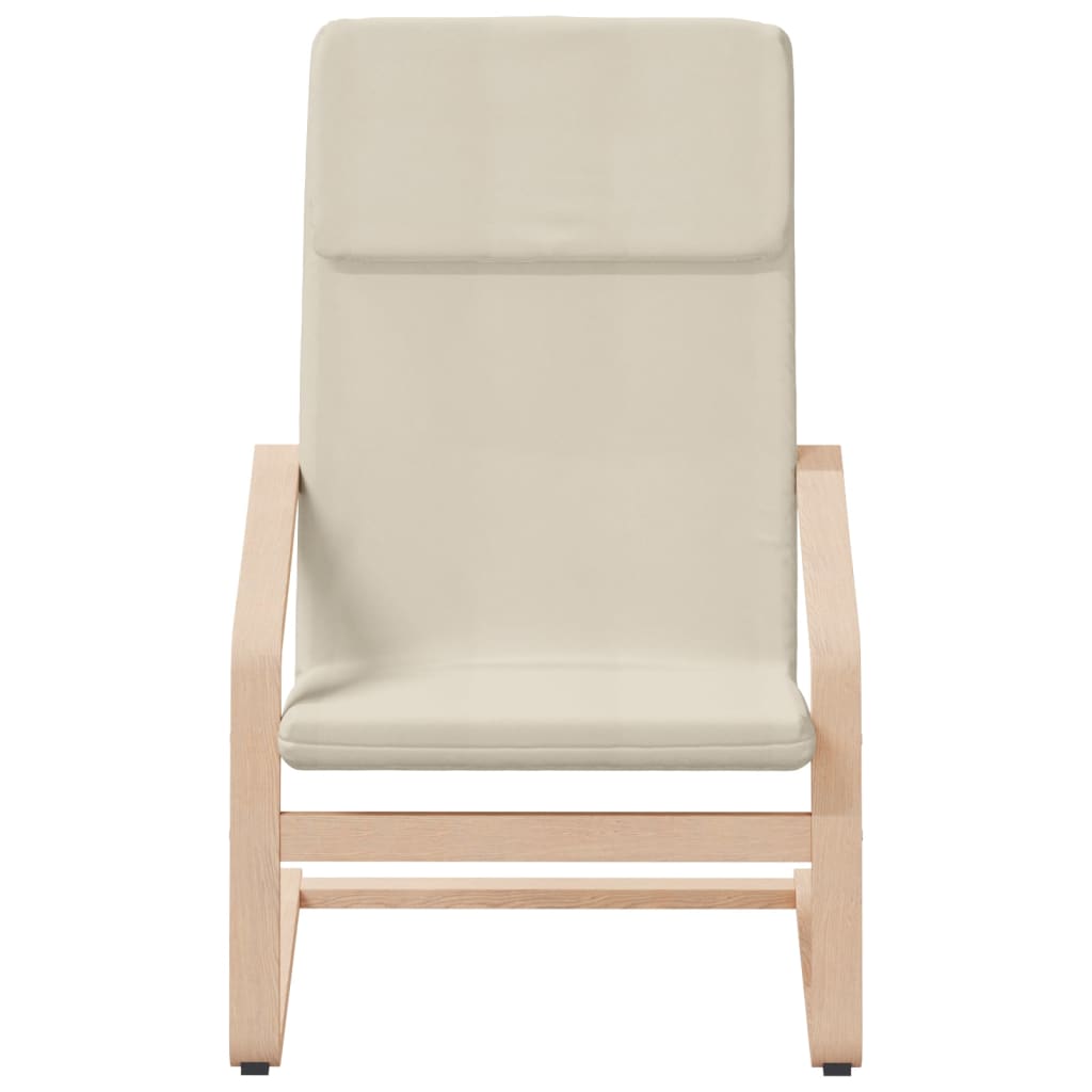 Fauteuil de relaxation avec repose-pieds en tissu couleur crème