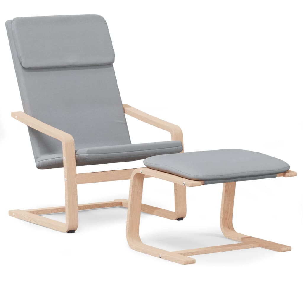 Fauteuil de relaxation avec repose-pieds en tissu couleur crème