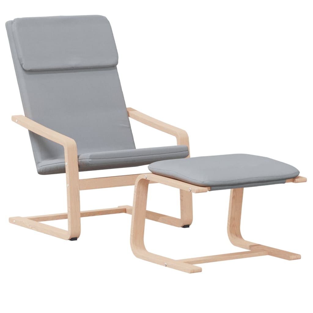 Fauteuil de relaxation avec repose-pieds en tissu couleur crème