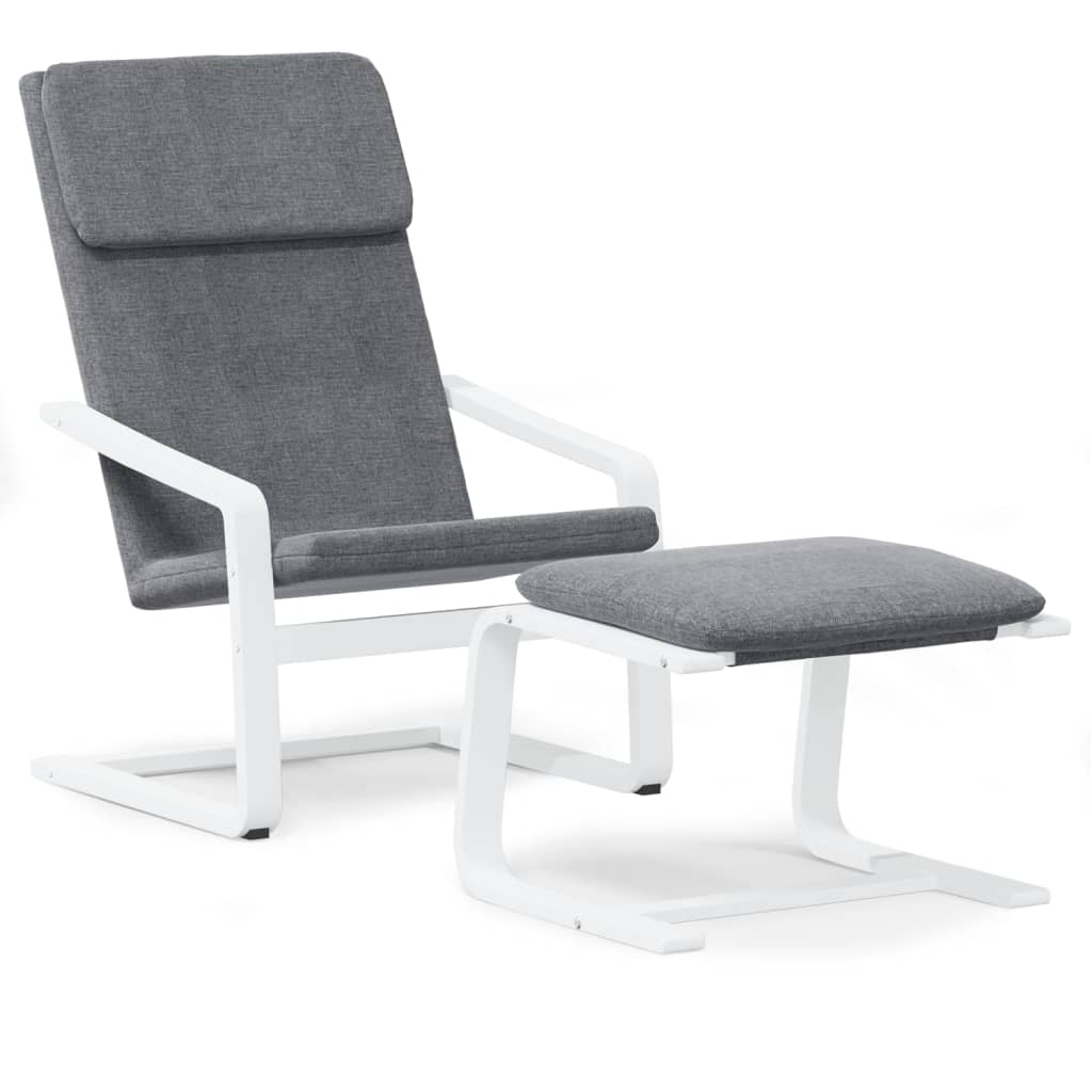 Fauteuil de relaxation avec repose-pieds en tissu couleur crème