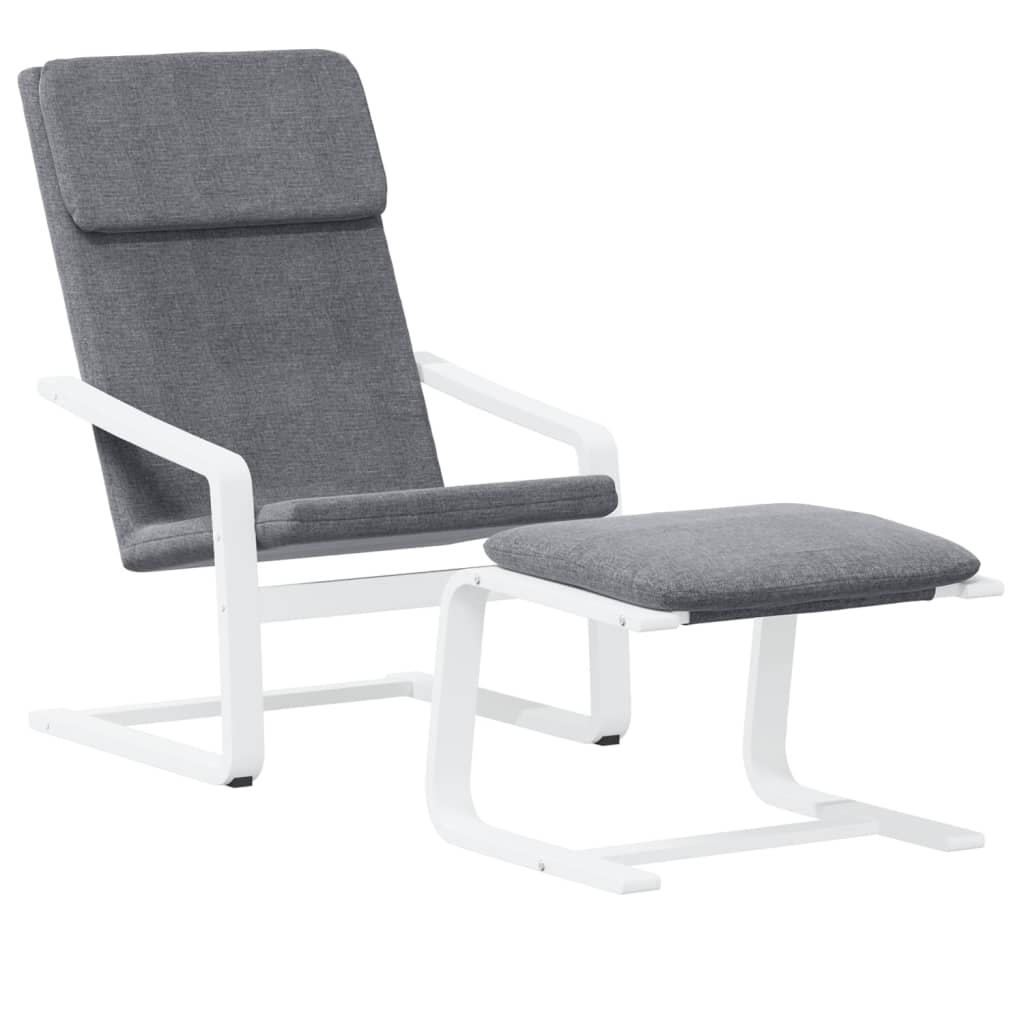 Fauteuil de relaxation avec repose-pieds en tissu couleur crème