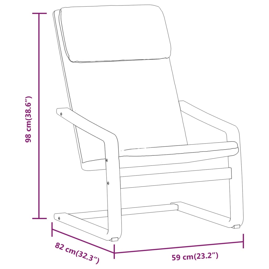 Relaxstoel met voetenbank stof crèmekleurig