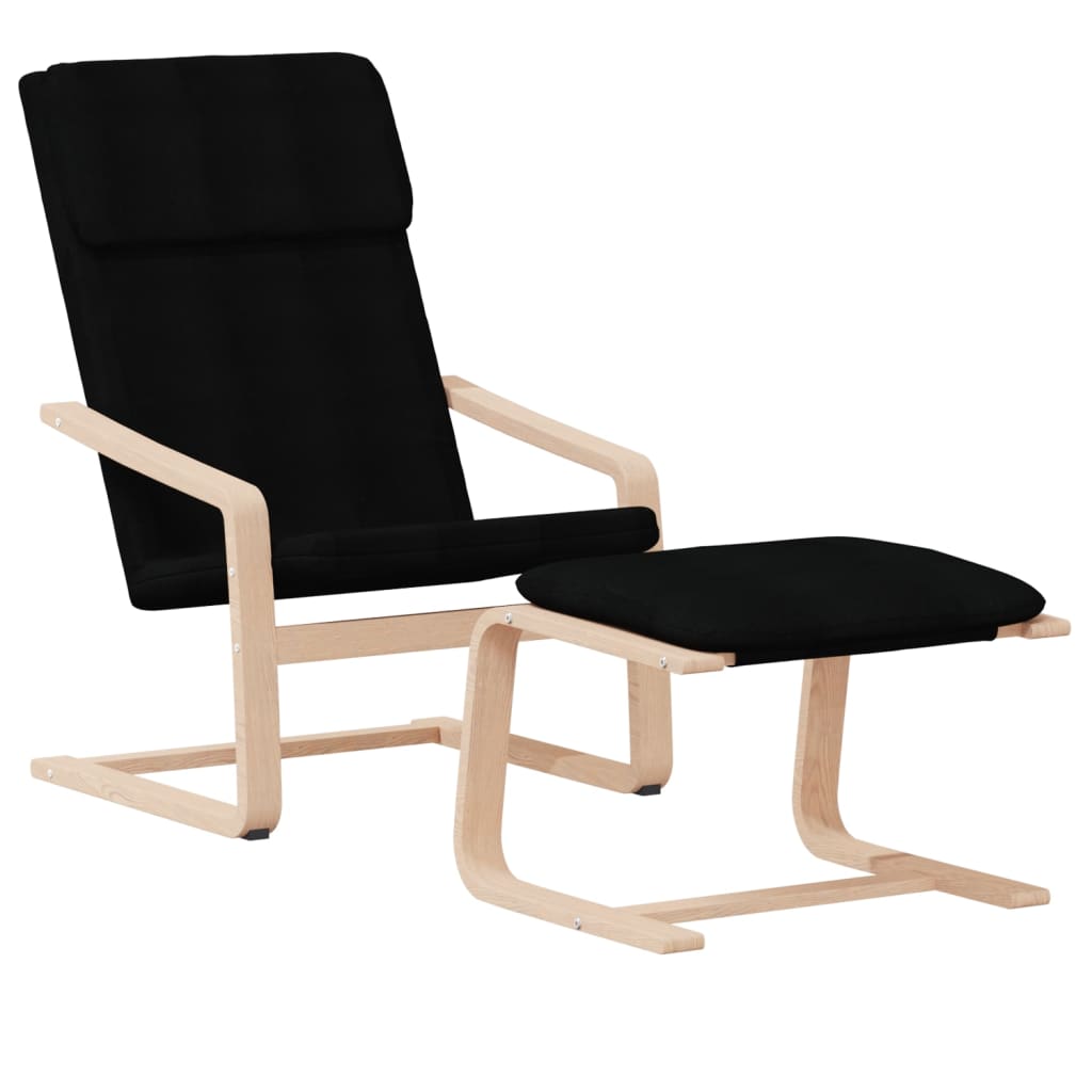 Fauteuil de relaxation avec repose-pieds en tissu couleur crème